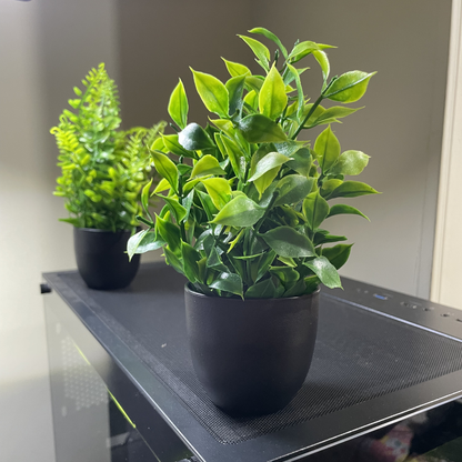 4 Black plant pots