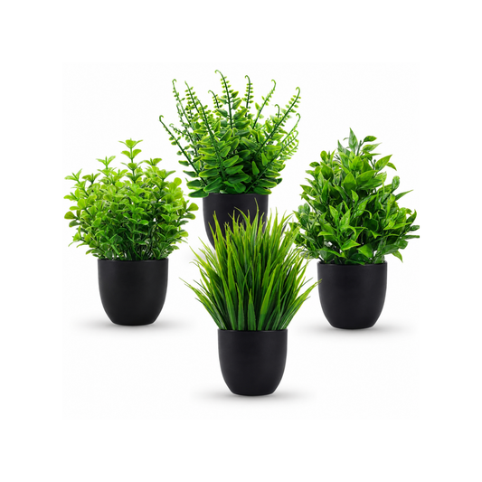 4 Black plant pots